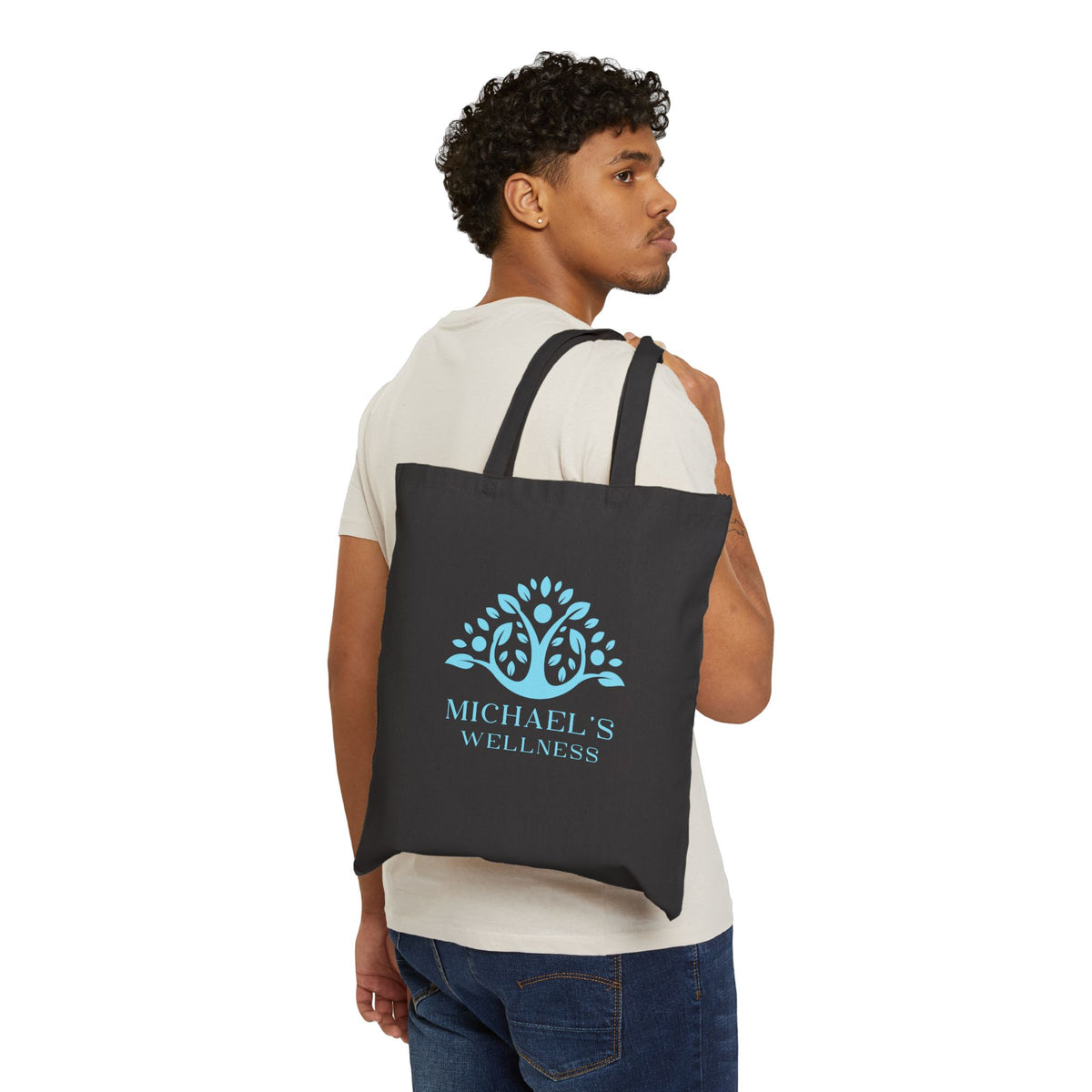 Wellness Tote Bag — Michael's Wellness Cotton Canvas Tote with Blue Tree Logo