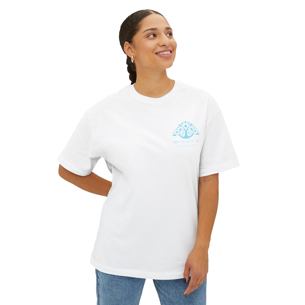 Minimalist Ocean Wave Tee — Small Chest Sea Tree Logo