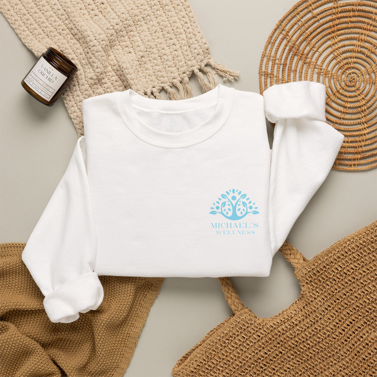 Michael's Wellness Crewneck Sweatshirt - Relaxed Spa Logo Pullover