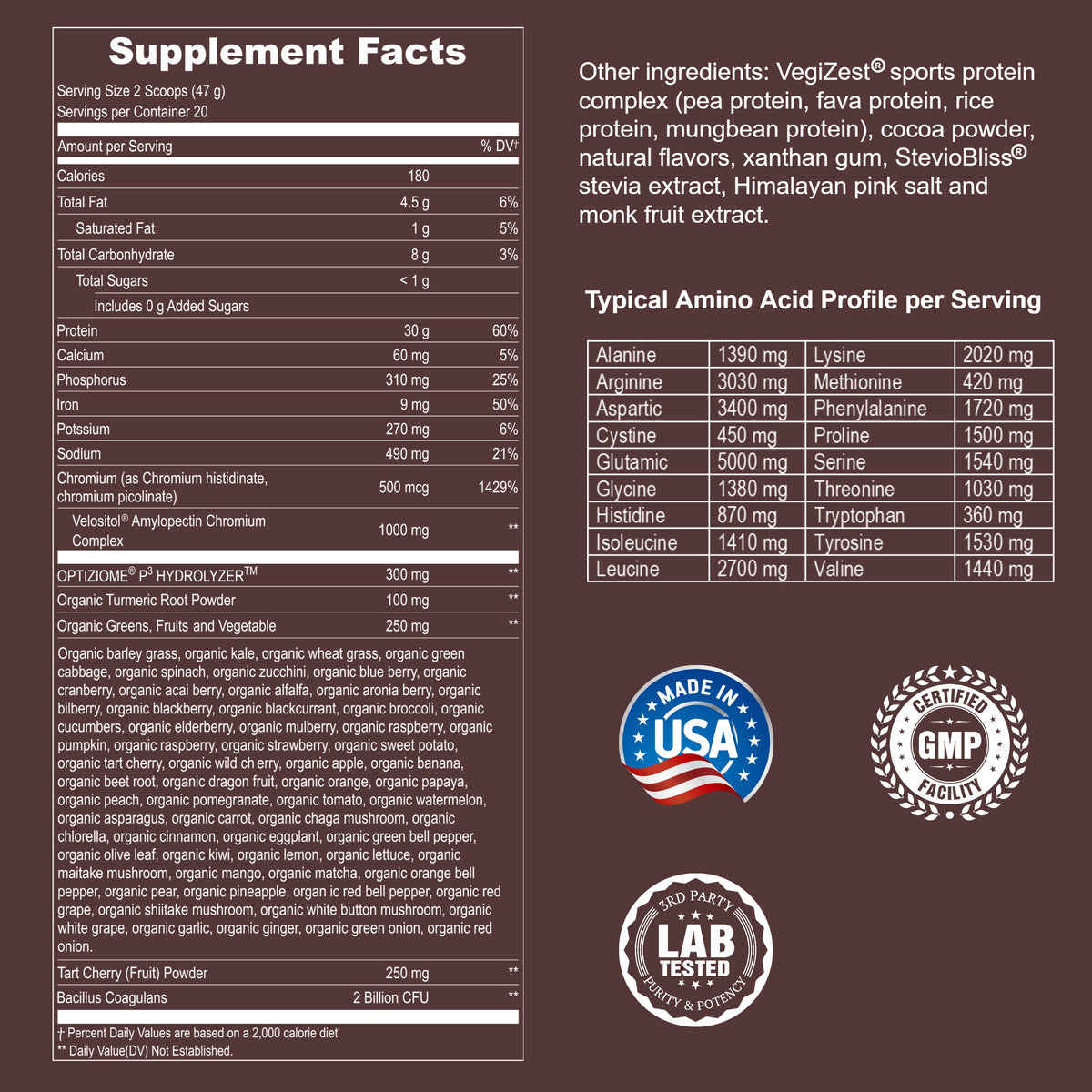 Plant-Based Sport Protein Powder Supplement
