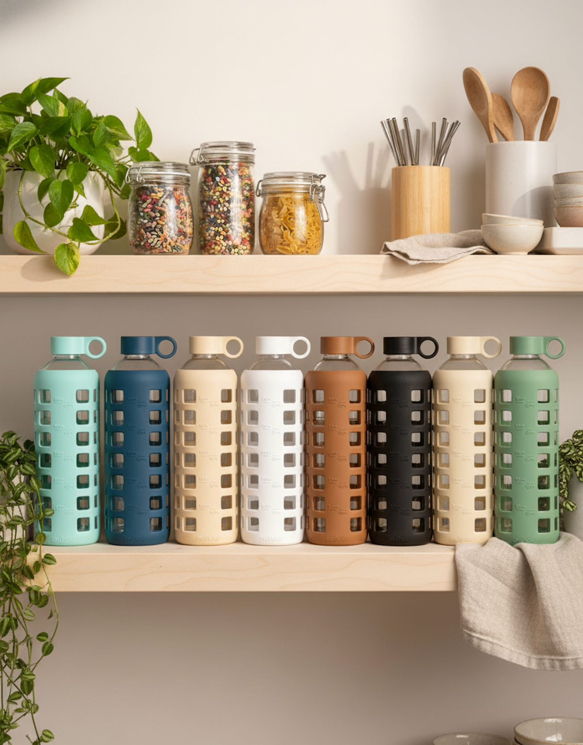 Glass Water Bottles Reusable Drinkware