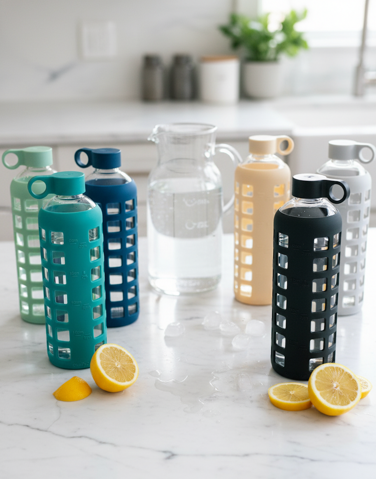 Glass Water Bottles Reusable Drinkware