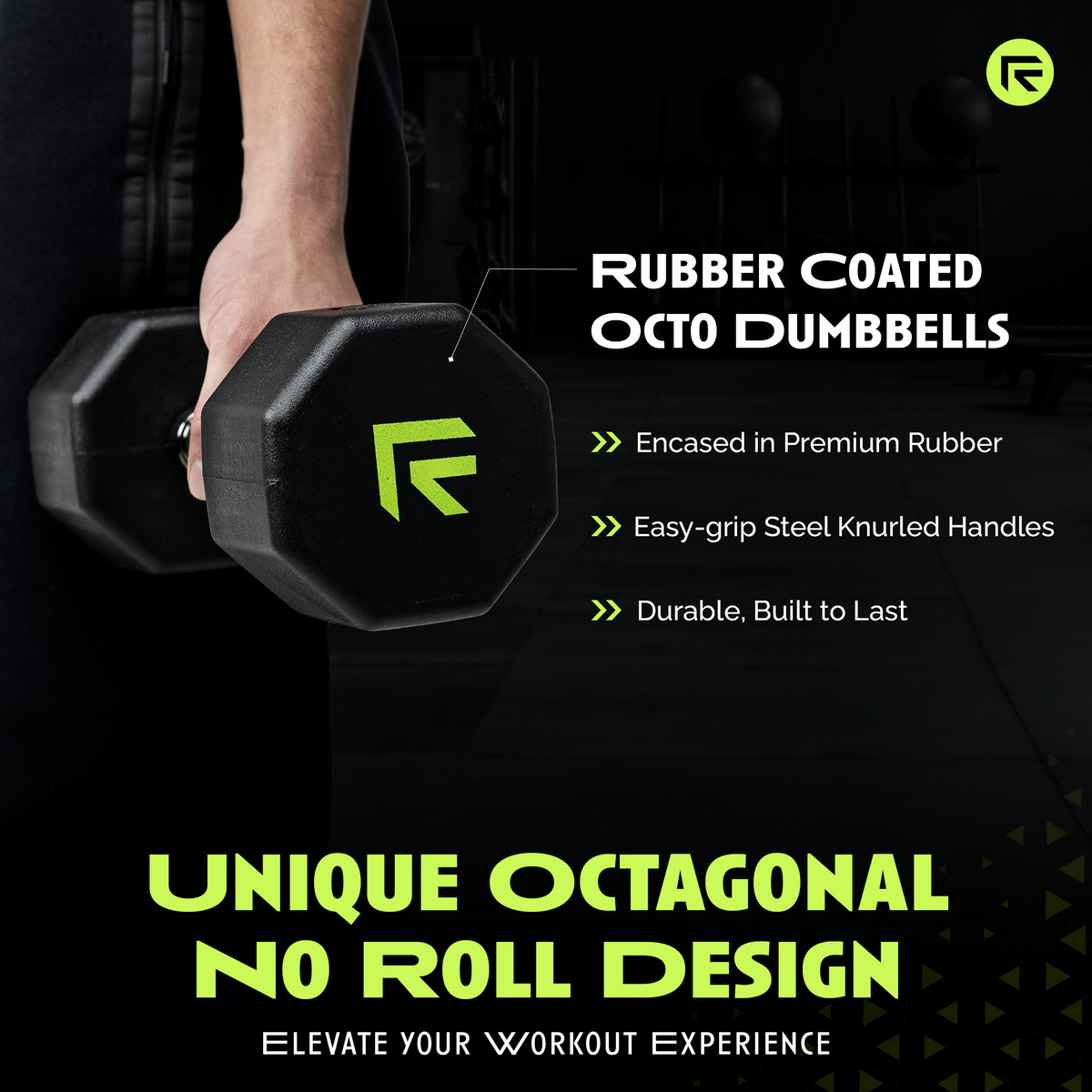 Octo Rubber Dumbbell Single Weight Training