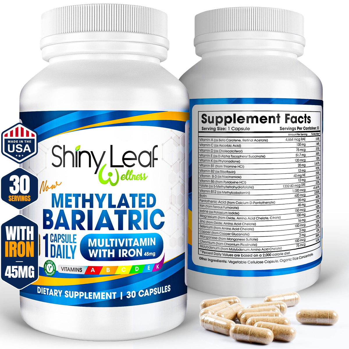 Methylated Bariatric Multivitamins With Iron Capsules