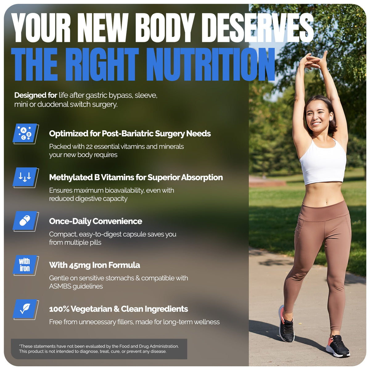 Methylated Bariatric Multivitamins With Iron Capsules