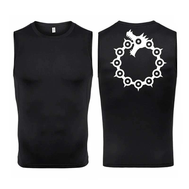 Men's Anime-Inspired Compression Athletic Tank Top