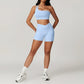 Skinny Sports Sets Women's Tracksuit Scrunch Butt Fitness Suits Push-Up Sexy Workout Sportswear Tights Short Activewear Woman