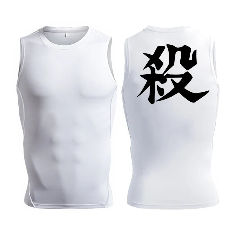 Men's Anime-Inspired Compression Athletic Tank Top