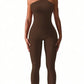 Women's One-Shoulder Performance Fitness Jumpsuit