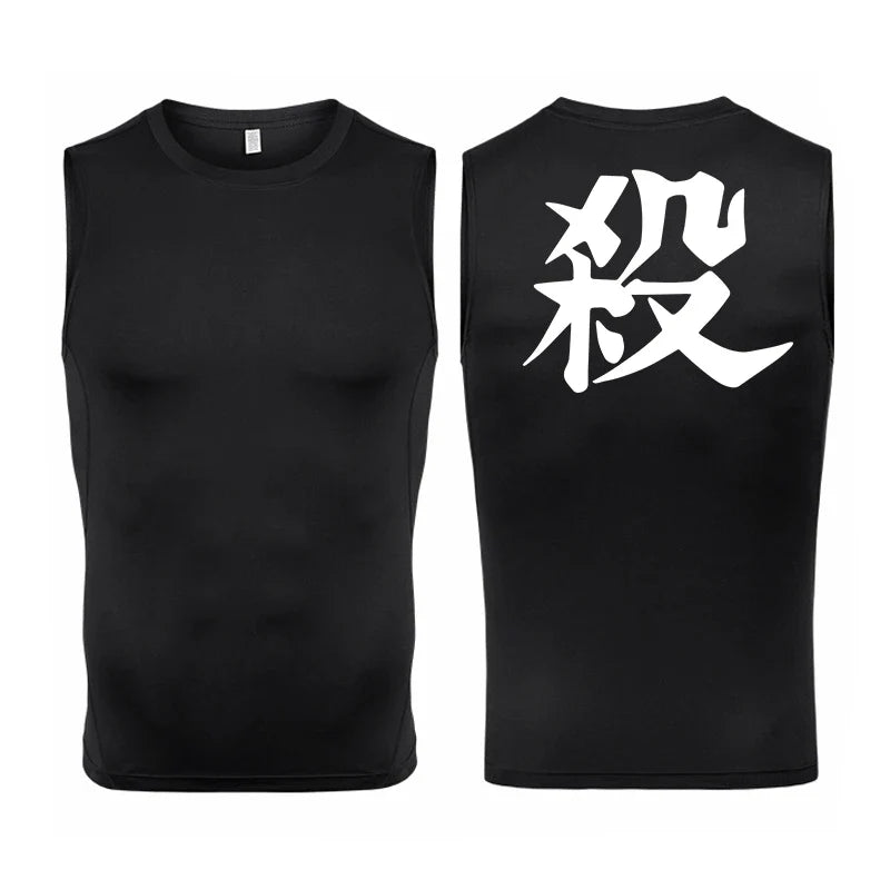 Men's Anime-Inspired Compression Athletic Tank Top