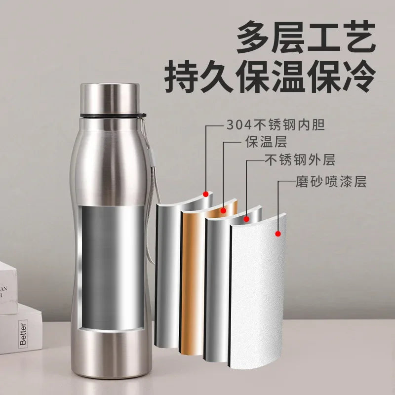 1000ml Stainless Steel Single-Layer Sport Bottle