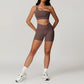 Skinny Sports Sets Women's Tracksuit Scrunch Butt Fitness Suits Push-Up Sexy Workout Sportswear Tights Short Activewear Woman