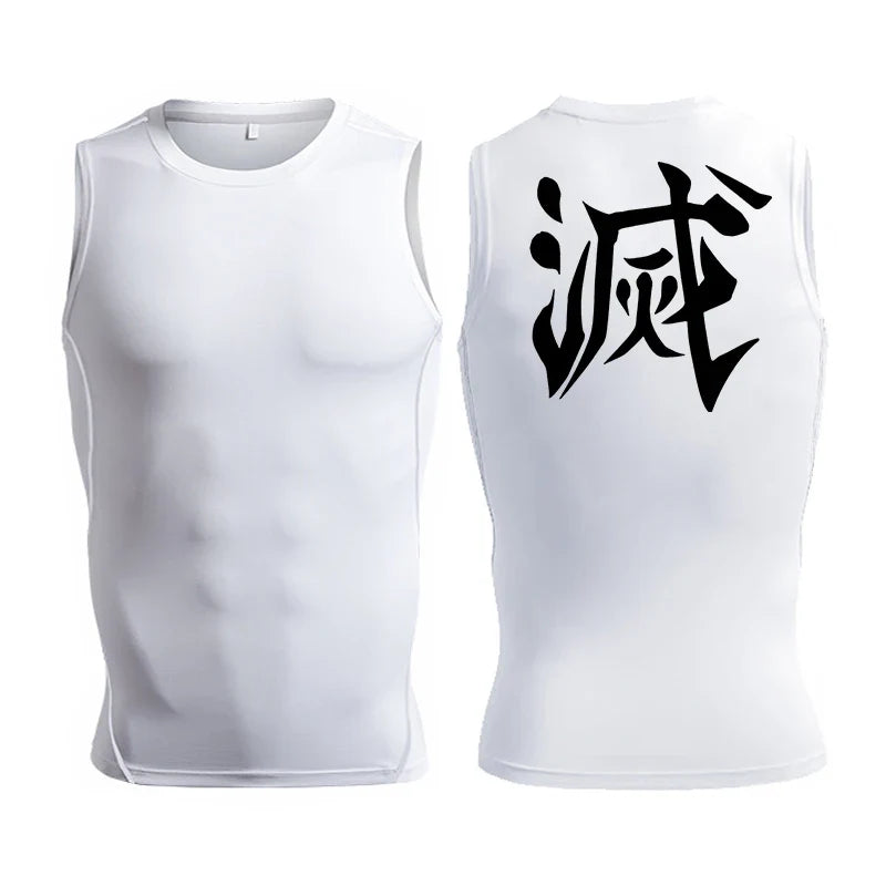 Men's Anime-Inspired Compression Athletic Tank Top