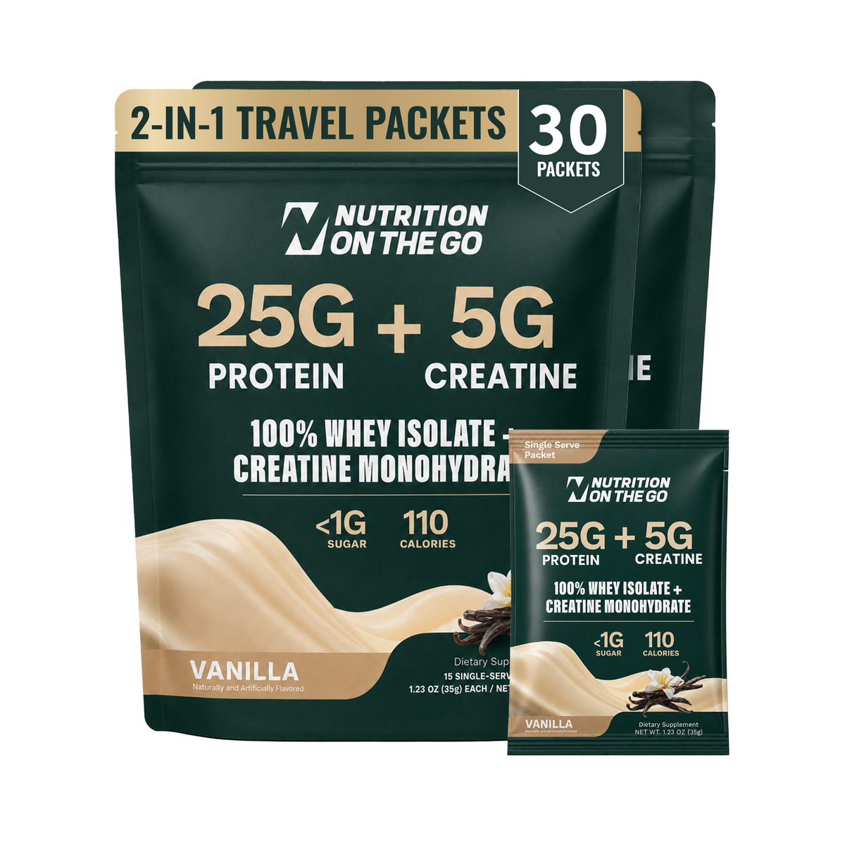 2-in-1 Whey Protein Isolate Creatine Packets