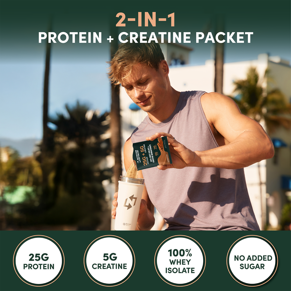 2-in-1 Whey Protein Isolate Creatine Packets