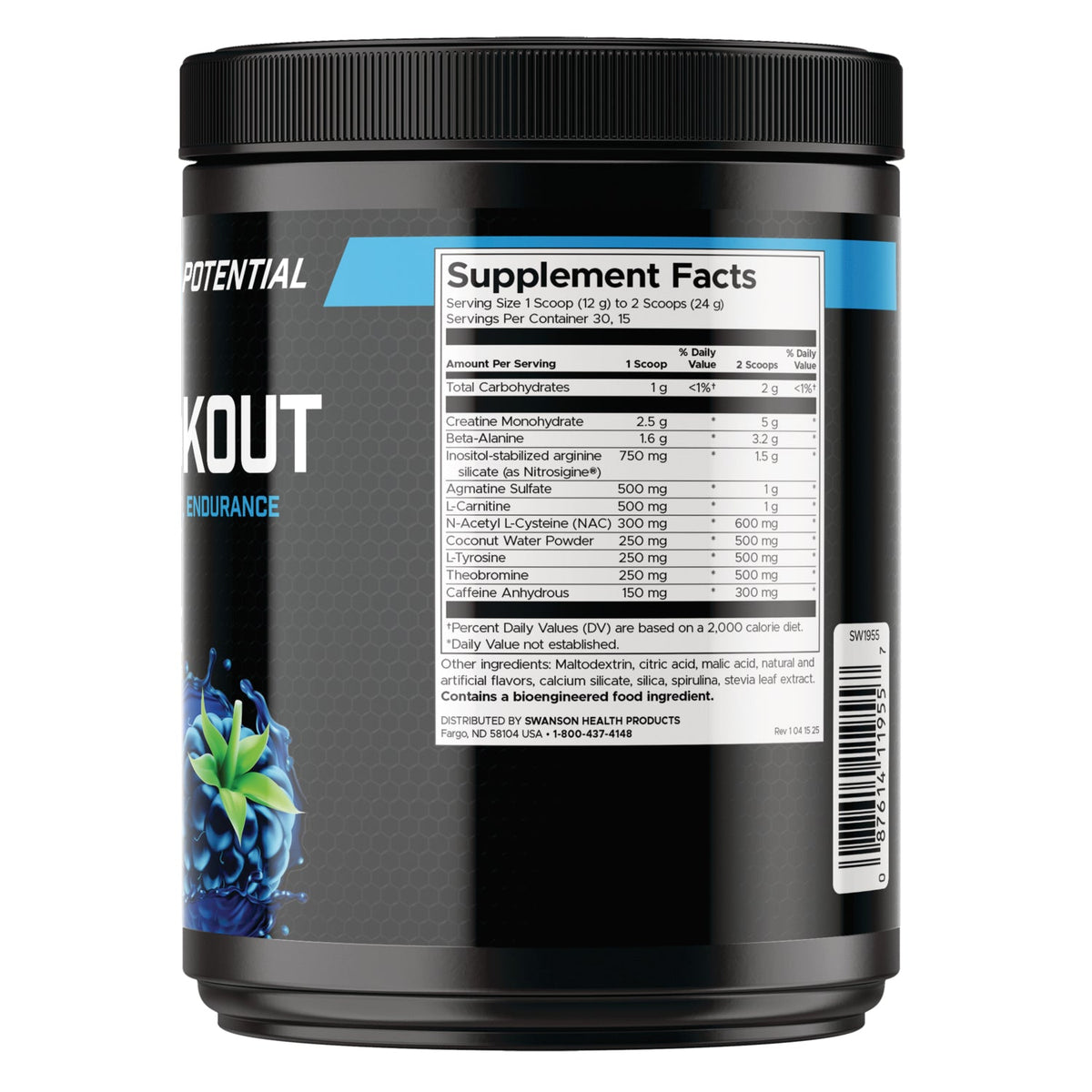 Full Potential Blue Raspberry Pre-Workout Supplement