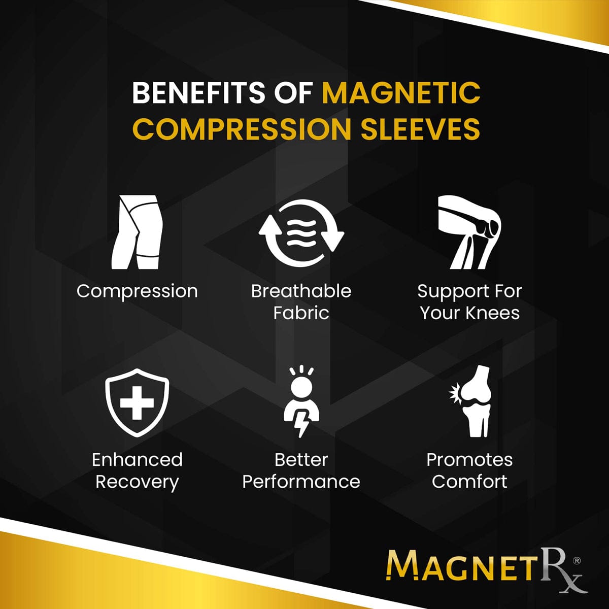 Magnetic Therapy Knee Compression Sleeves Pair